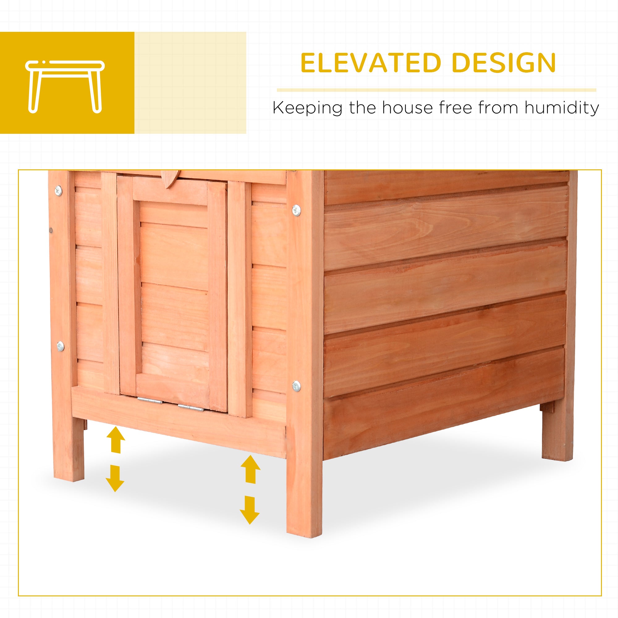 PawHut 20"x16.5"x17" Wooden Rabbit Hutch Small Animal House Bunny Guinea Pig Pet Cage Coop Cat Shelter Orange