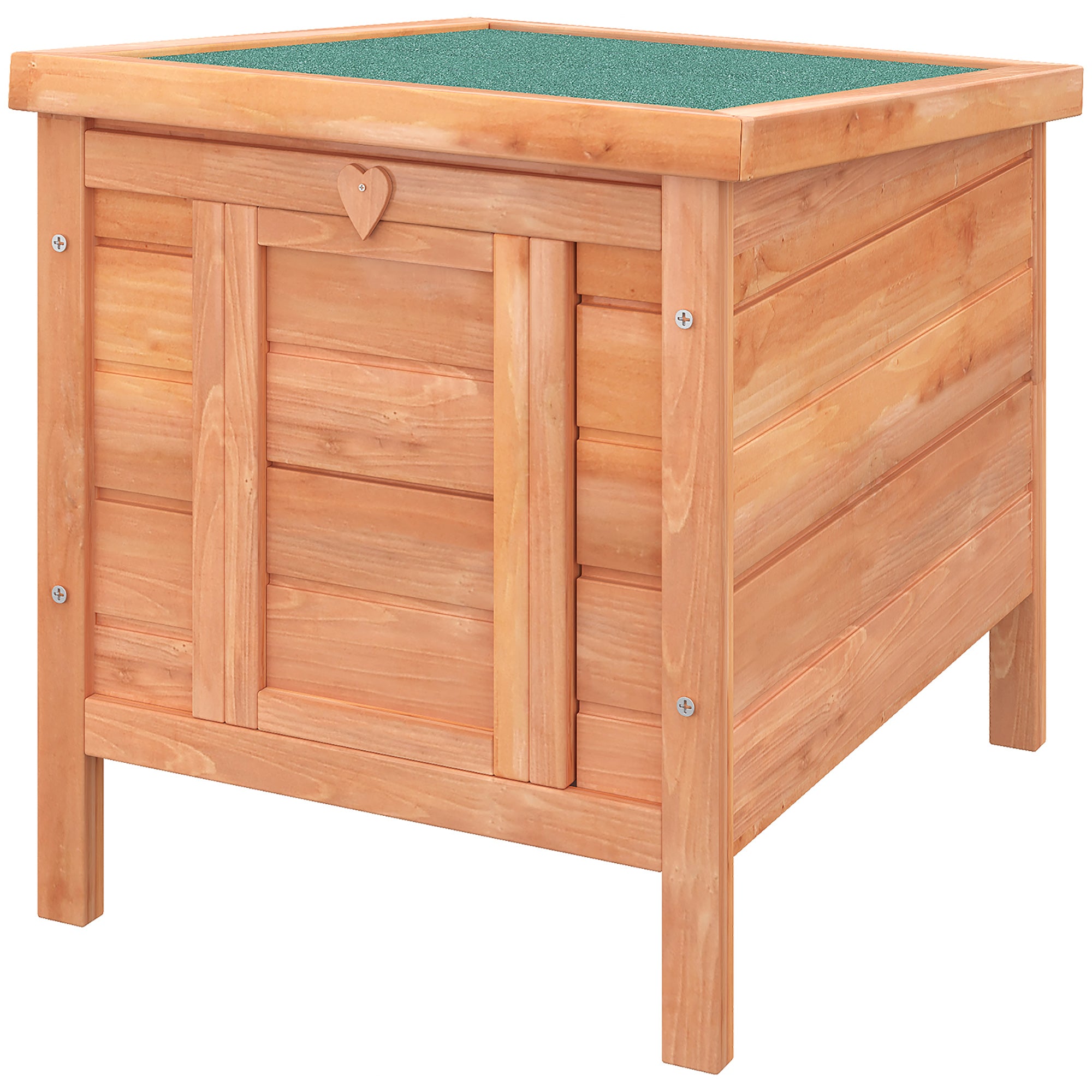 PawHut Wooden Rabbit Hutch Outdoor, Guinea Pig Hutch, Rabbit Hideaway, Cat House, Bunny Cage Small Animal House 51 x 42 x 43 cm, Natural