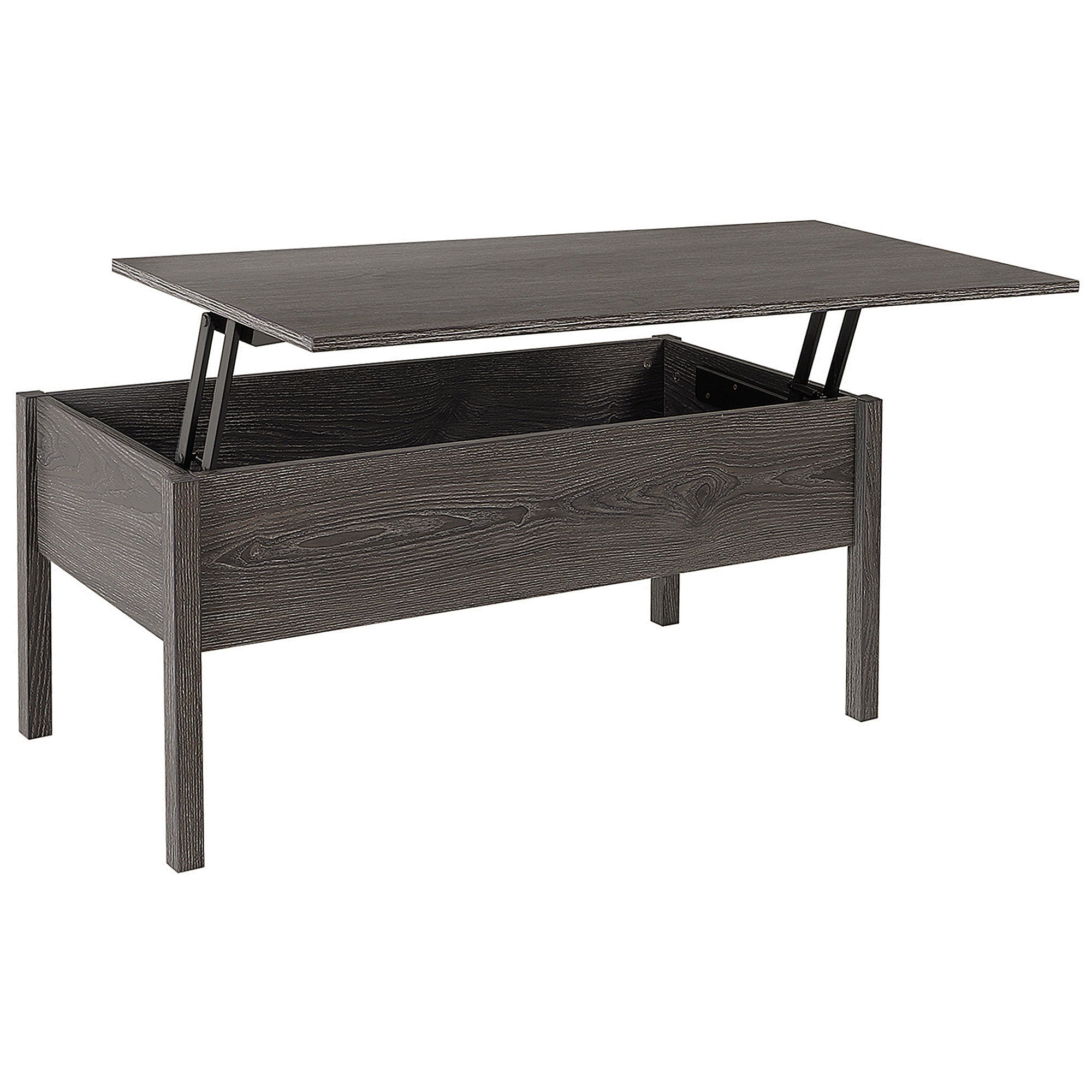 HOMCOM 39" Modern Lift Top Coffee Table with Hidden Storage Compartment, Center Table for Living Room, Grey
