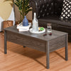 HOMCOM 39" Modern Lift Top Coffee Table with Hidden Storage Compartment, Center Table for Living Room, Grey
