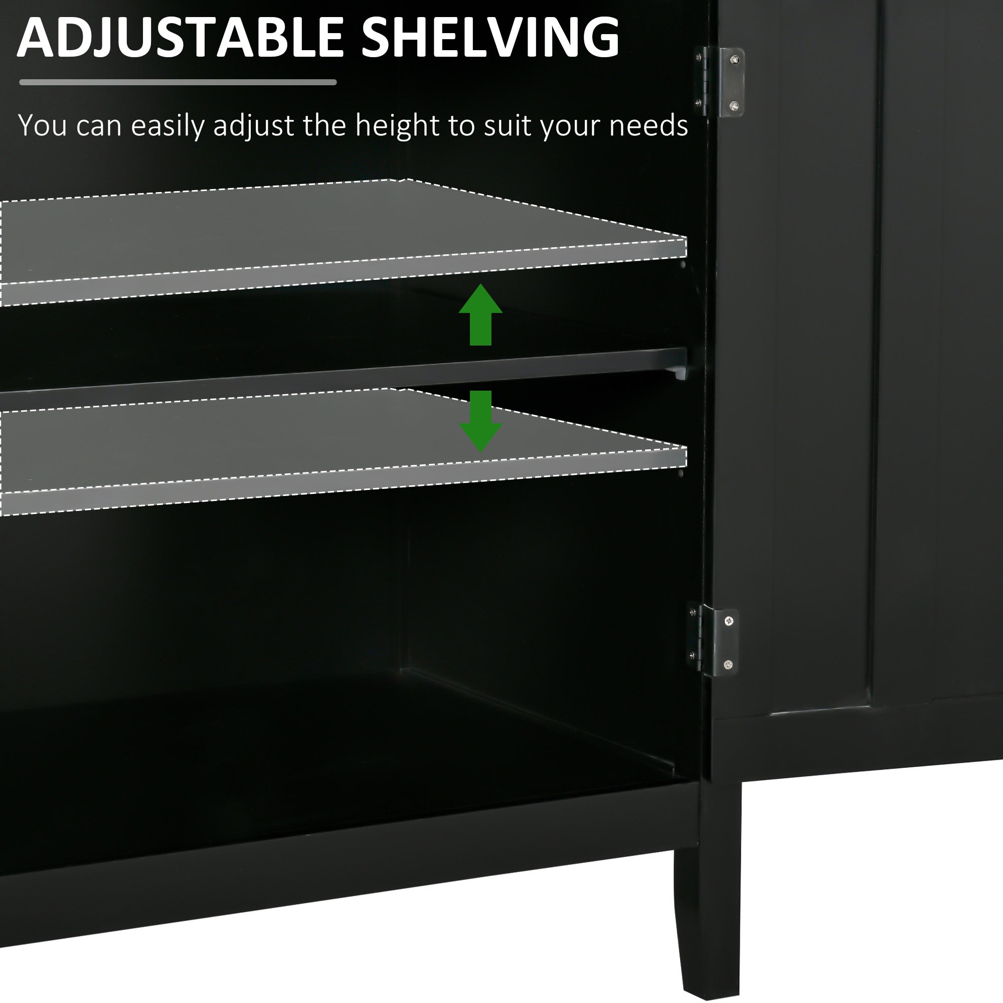 HOMCOM Sideboard Buffet Server Storage Cabinet Console Table with 2 Doors and Adjustable Shelves for Kitchen & Dining Room, Black