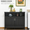 HOMCOM Sideboard Buffet Server Storage Cabinet Console Table with 2 Doors and Adjustable Shelves for Kitchen & Dining Room, Black