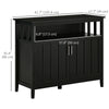 HOMCOM Sideboard Buffet Server Storage Cabinet Console Table with 2 Doors and Adjustable Shelves for Kitchen & Dining Room, Black