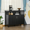 HOMCOM Sideboard Buffet Server Storage Cabinet Console Table with 2 Doors and Adjustable Shelves for Kitchen & Dining Room, Black