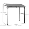 Outsunny 7' x 5' BBQ Grill Gazebo Tent, Garden Grill Canopy with Steel Frame and Hooks, Outdoor Sun Shade, Grey