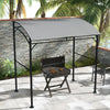 Outsunny 7' x 5' BBQ Grill Gazebo Tent, Garden Grill Canopy with Steel Frame and Hooks, Outdoor Sun Shade, Grey