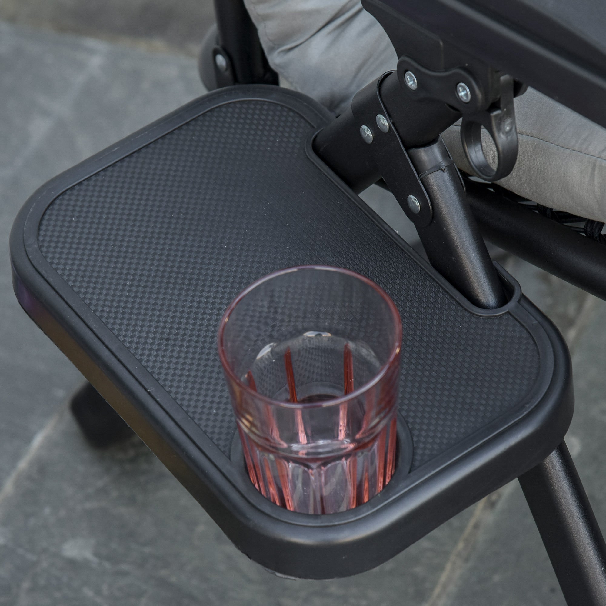 Outsunny Reclining Zero Gravity Chair with Adjustable Backrest, Folding Garden Sun Lounger with Removable Cushion and Headrest, Light Grey