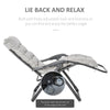 Outsunny Reclining Zero Gravity Chair with Adjustable Backrest, Folding Garden Sun Lounger with Removable Cushion and Headrest, Light Grey