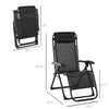 Outsunny Reclining Zero Gravity Chair with Adjustable Backrest, Folding Garden Sun Lounger with Removable Cushion and Headrest, Light Grey