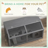 PawHut Wooden Hamster Cage, 33.5"L Hamster Habitat, Small Animal Cage for Syrian Drawf Hamster Gerbils Mice with Suspension Bridge, Ladders, Openable Top, Platform, Dark Grey