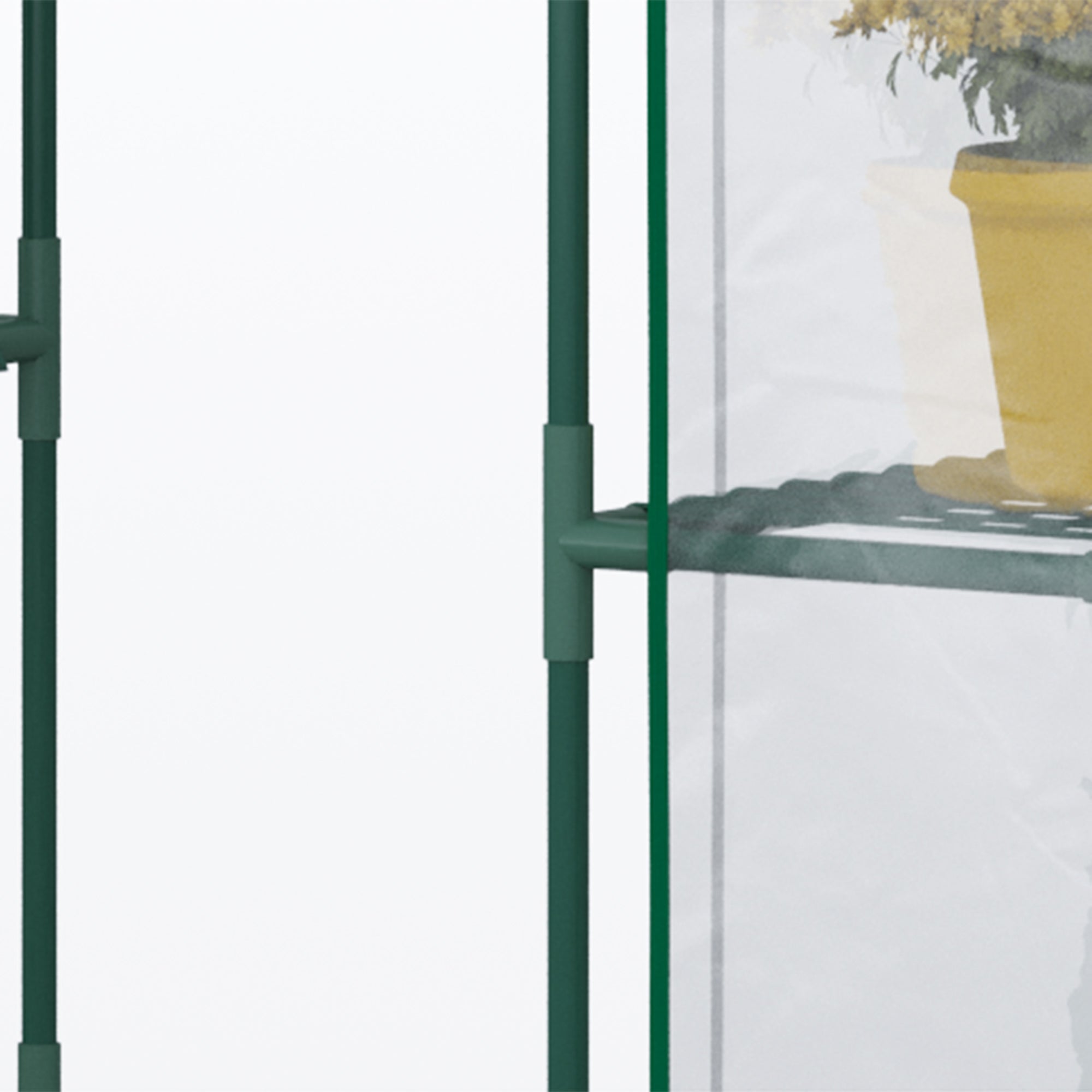 Outsunny 3-Tier Mini Greenhouse, Walk-in Greenhouse, Garden Hot House with 4 Shelves, Roll-Up Door and Weatherized Cover, 56" x 29" x 77", Clear