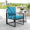 Outsunny Patio Chair Cushions, Thick Deep Seat Outdoor Seat Cushion with Back Cushion, Turquoise
