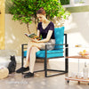 Outsunny Patio Chair Cushions, Thick Deep Seat Outdoor Seat Cushion with Back Cushion, Turquoise
