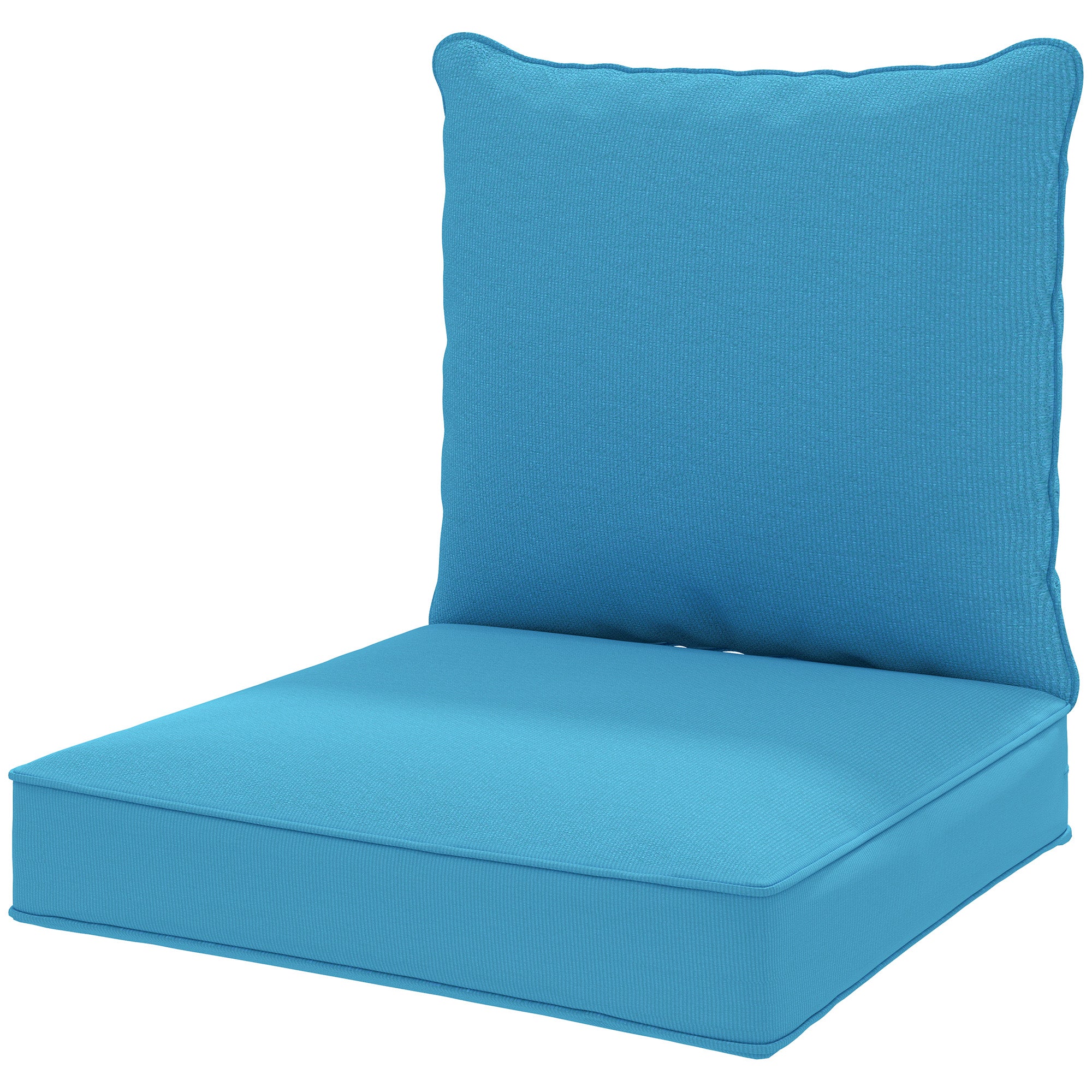 Outsunny Patio Chair Cushions, Thick Deep Seat Outdoor Seat Cushion with Back Cushion, Turquoise