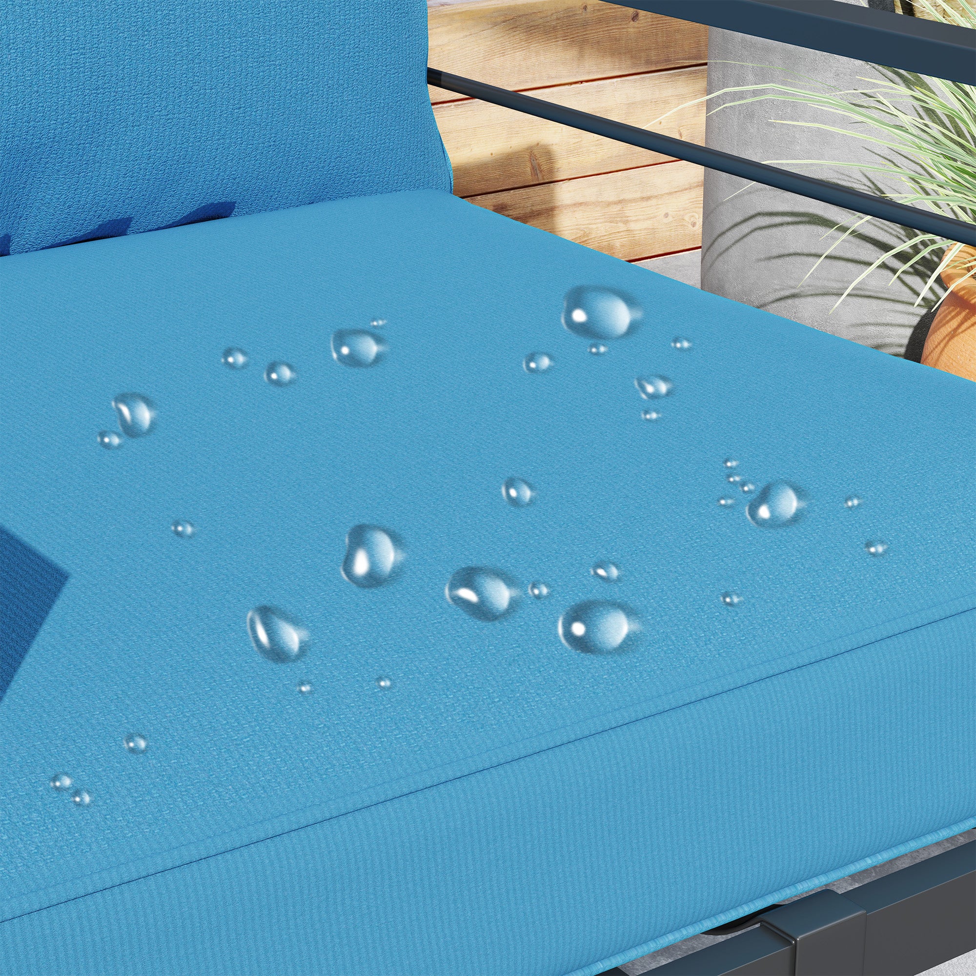 Outsunny Patio Chair Cushions, Thick Deep Seat Outdoor Seat Cushion with Back Cushion, Turquoise