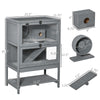 PawHut Wooden Hamster Cage, Mice Rodent Small Animals Kit Hutch, 2-Tier Exercise Play House, with Storage Shelf, Sliding Tray, Seesaw, Running Wheel, Lockable Roof, 23.5" x 15.75" x 35.5", Grey