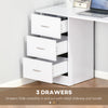 HOMCOM Computer Desk with 3-Tier Storage Shelves, 47 Inches Home Office Desk  with Drawers, Study Writing Table, White