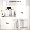 HOMCOM Computer Desk with 3-Tier Storage Shelves, 47 Inches Home Office Desk  with Drawers, Study Writing Table, White