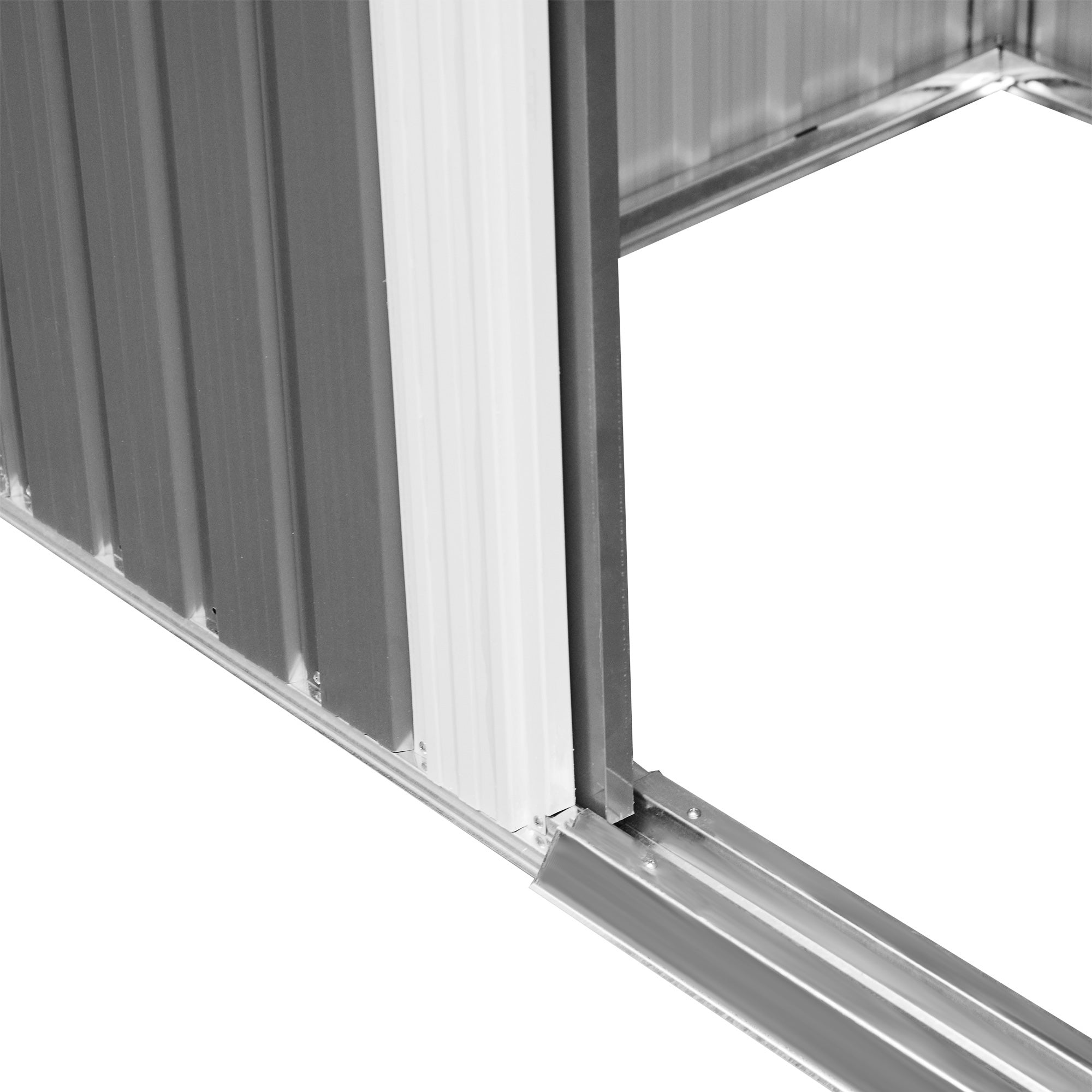 Outsunny 8.5' x 6' Garden Storage Shed with Skylight, Metal Outdoor Shed Tool House with Double Doors for Patio Yard, Grey