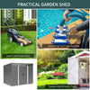 Outsunny 8.5' x 6' Garden Storage Shed with Skylight, Metal Outdoor Shed Tool House with Double Doors for Patio Yard, Grey