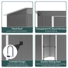 Outsunny 8.5' x 6' Garden Storage Shed with Skylight, Metal Outdoor Shed Tool House with Double Doors for Patio Yard, Grey
