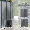 Outsunny 4 Panel Folding Room Divider, 5.6FT Privacy Screen with Wide Feet, Portable Freestanding Privacy Panel for Garden, Backyard, Deck, Pool, Hot Tub, Dark Grey