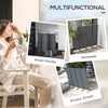 Outsunny 4 Panel Folding Room Divider, 5.6FT Privacy Screen with Wide Feet, Portable Freestanding Privacy Panel for Garden, Backyard, Deck, Pool, Hot Tub, Dark Grey