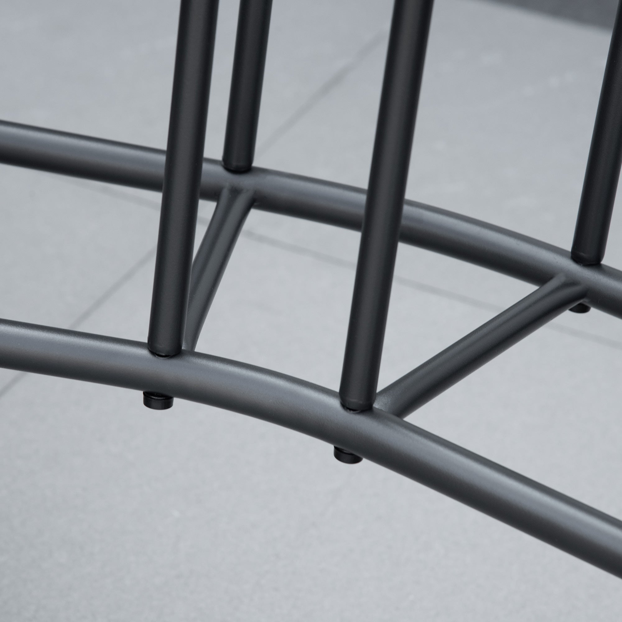 Outsunny Patio Double Glider Chair with Glass Top Center Table, Outdoor Glider Chair with High Back,  Sling Fabric for Garden, Bench, Black