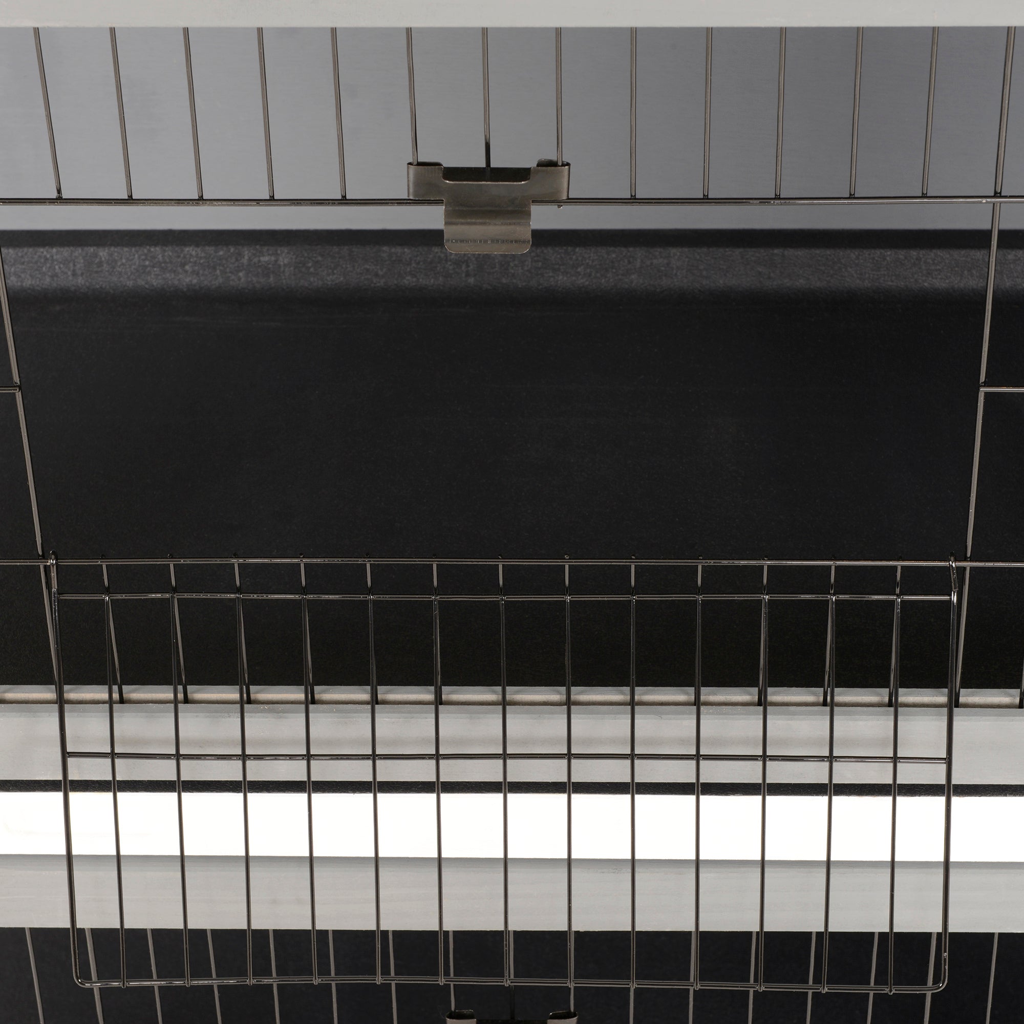 PawHut 54"L 2-Story Large Rabbit Hutch Bunny Cage Wooden Pet House Small Animal Habitat with Lockable Doors, No Leak Tray and Waterproof Roof for Outdoor/Indoor Grey&White