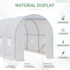 Outsunny 11.5 x 6.6 x 6.6ft Walk-in Tunnel Greenhouse Portable Garden Plant Growing Warm House with Door and Ventilation Window White