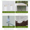 Outsunny 11.5 x 6.6 x 6.6ft Walk-in Tunnel Greenhouse Portable Garden Plant Growing Warm House with Door and Ventilation Window White