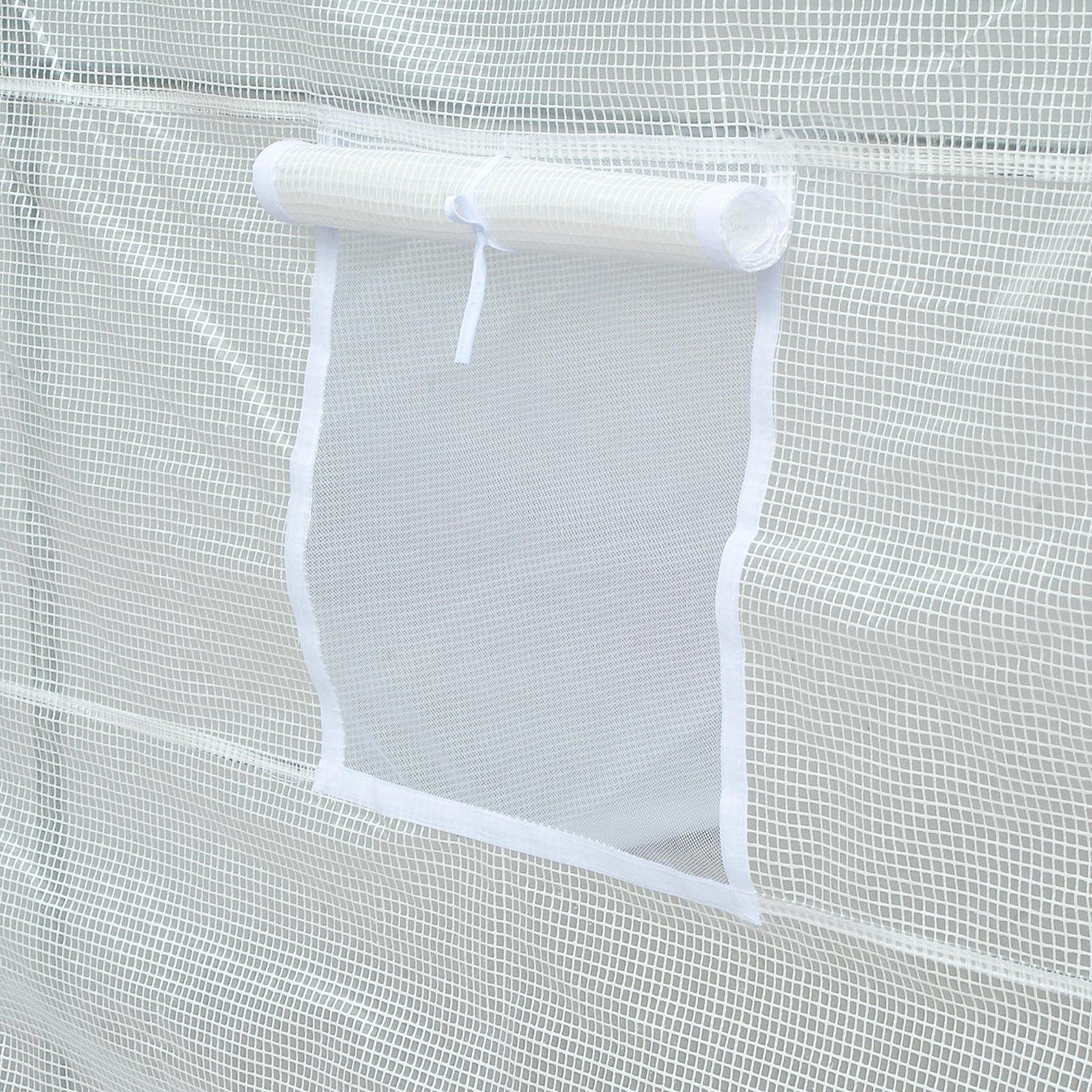 Outsunny 11.5 x 6.6 x 6.6ft Walk-in Tunnel Greenhouse Portable Garden Plant Growing Warm House with Door and Ventilation Window White