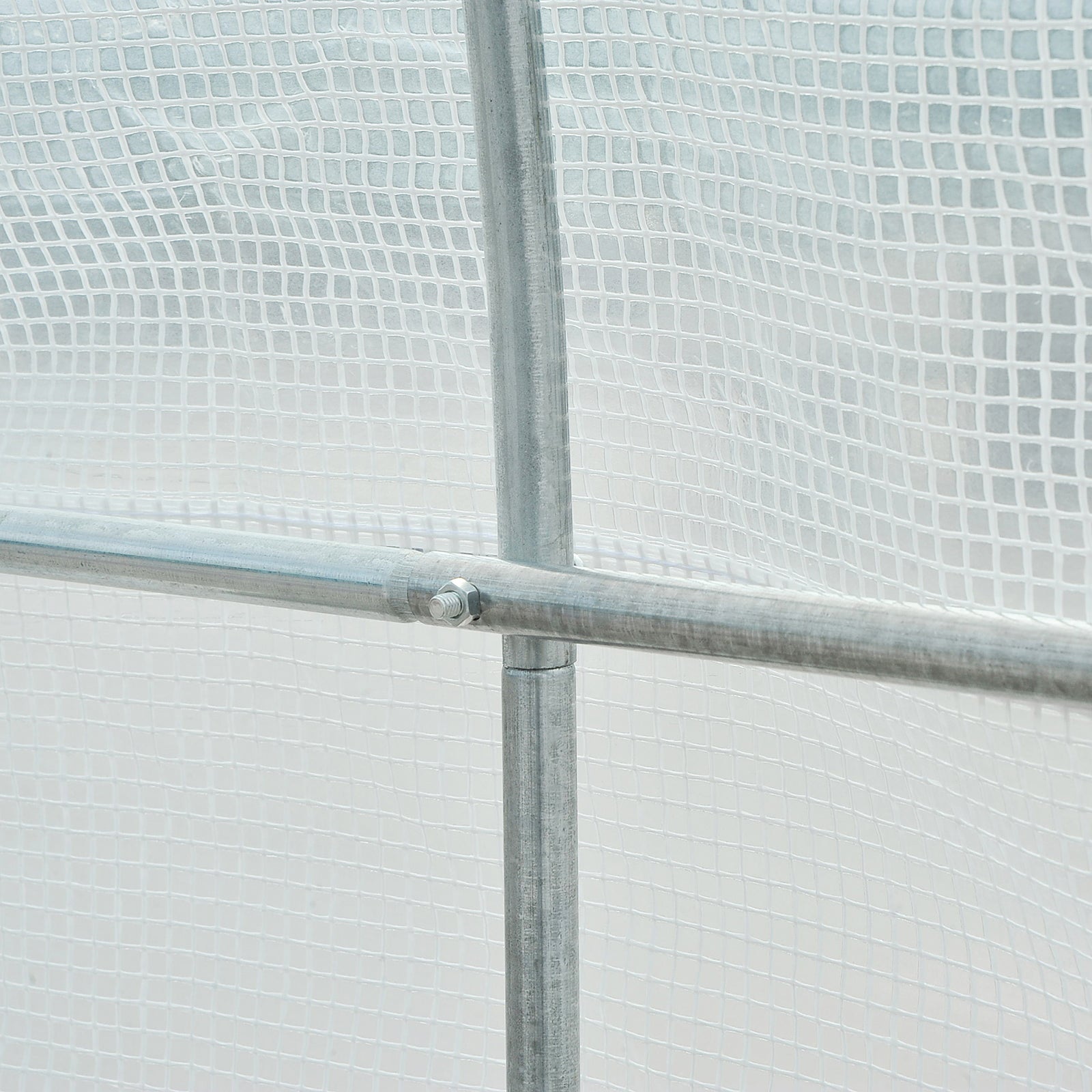 Outsunny 11.5 x 6.6 x 6.6ft Walk-in Tunnel Greenhouse Portable Garden Plant Growing Warm House with Door and Ventilation Window White