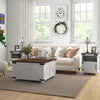 HOMCOM Lift Top Coffee Table with Flip-top Lids, 32" Farmhouse Center Table with 2 Hidden Compartments for Living Room, White