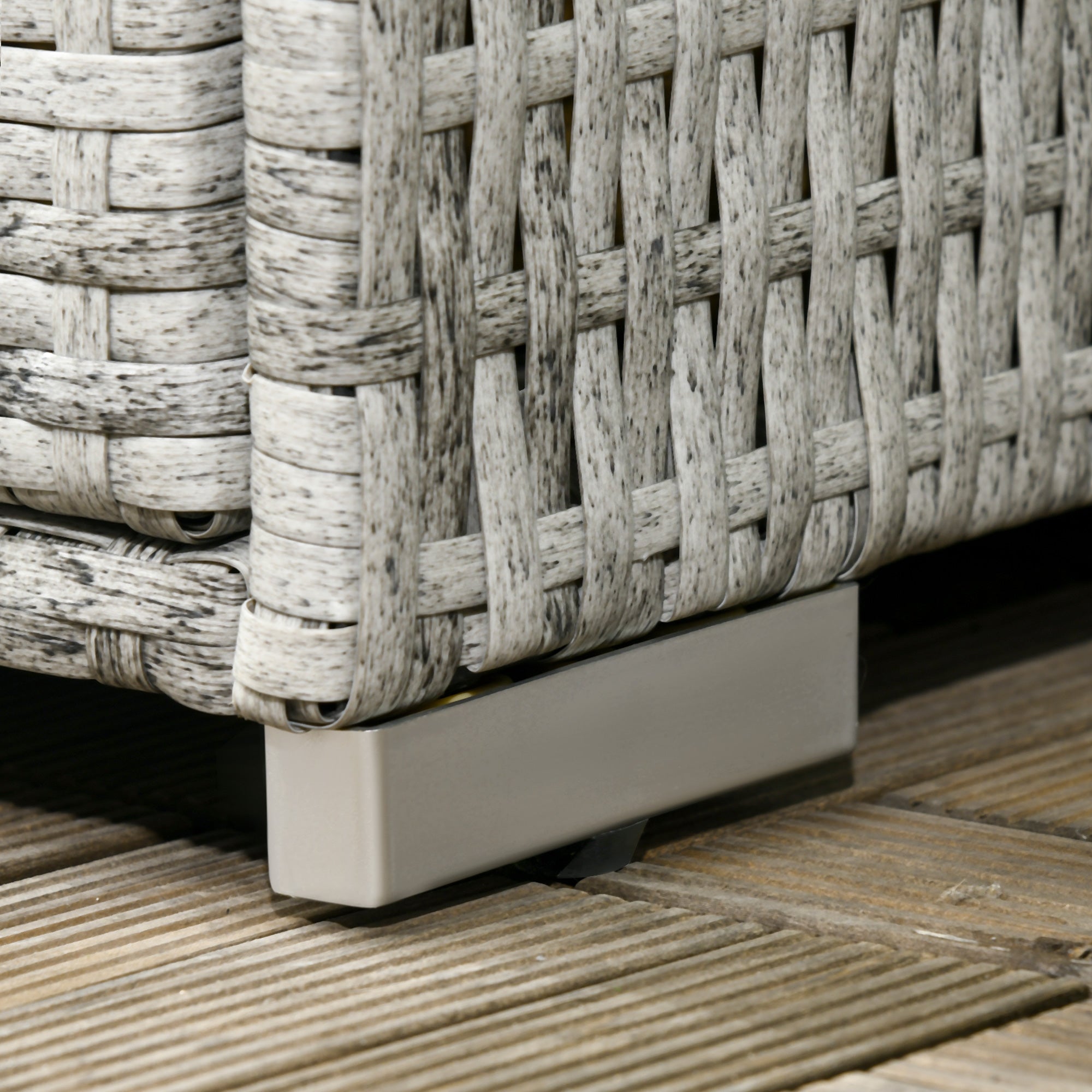 Outsunny Patio Storage Cabinet, Outdoor Towel Rack for Pool, Waterproof PE Rattan Wicker, Hot Tub Accessory, with Basket Drawer, Mixed Grey