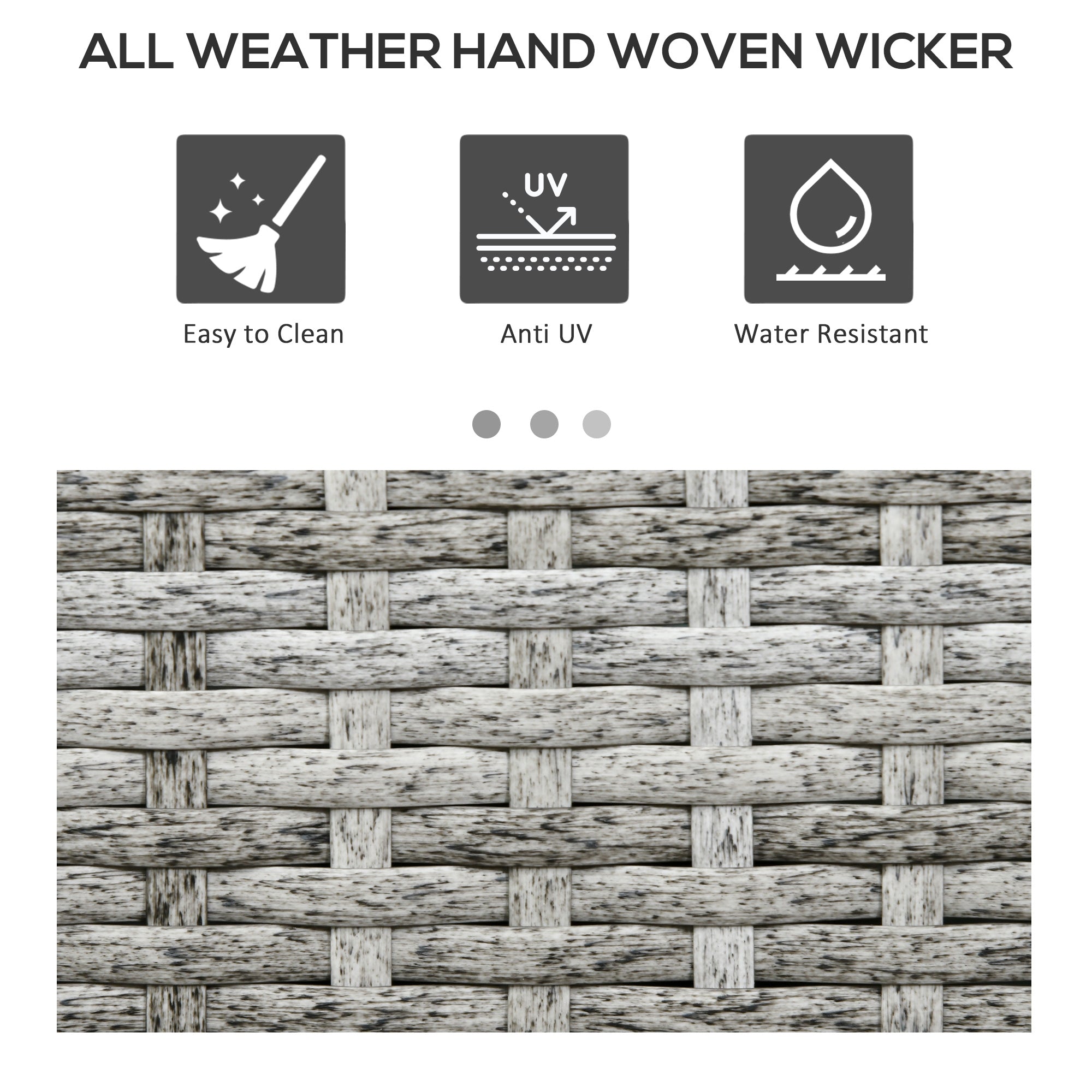 Outsunny Patio Storage Cabinet, Outdoor Towel Rack for Pool, Waterproof PE Rattan Wicker, Hot Tub Accessory, with Basket Drawer, Mixed Grey