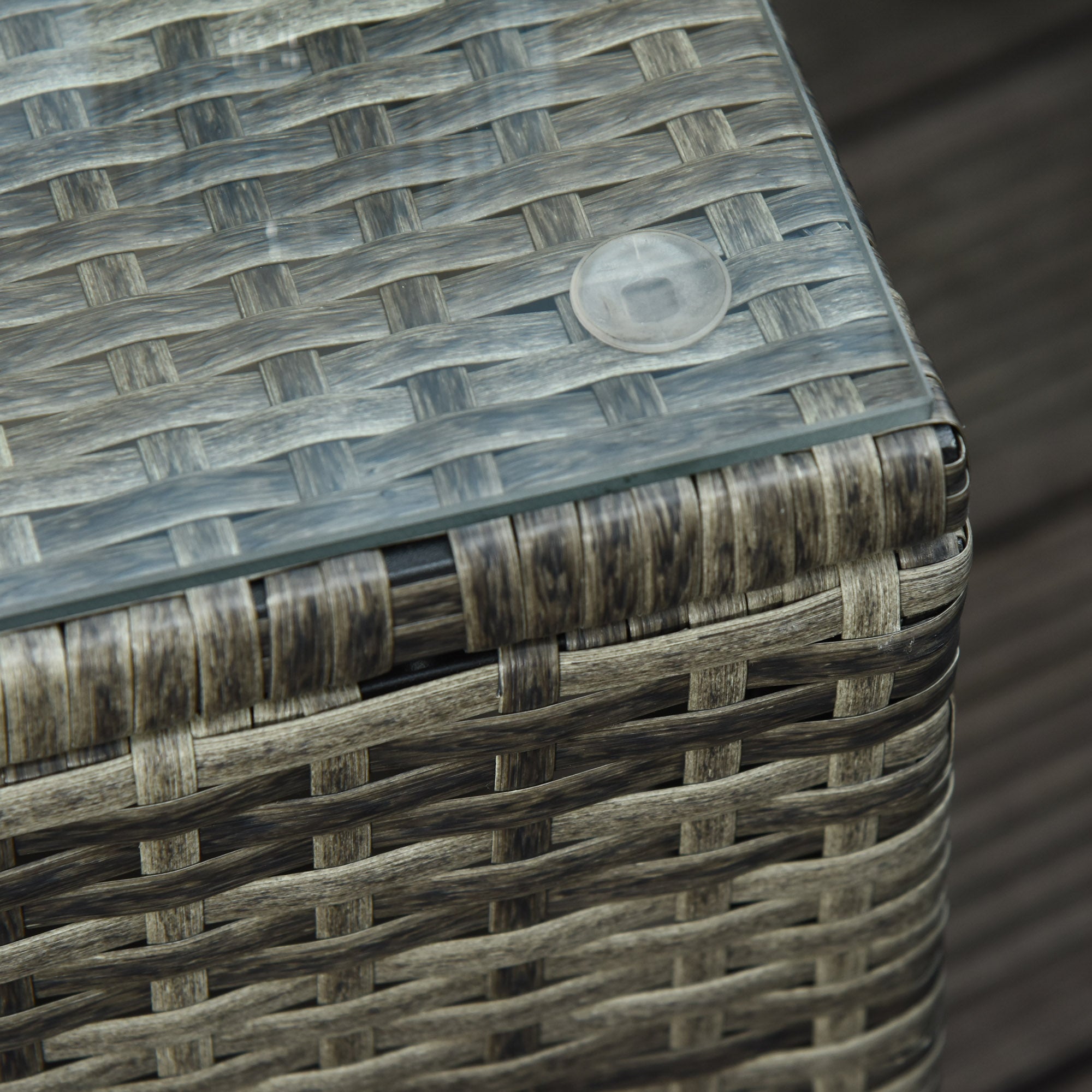 Outsunny 3 Pieces Wicker Patio Lounger Set with Table, PE Rattan Outdoor Lounge Chair Set with Cushions, Wheels, 5-Level Reclining Backrest, Headrest, Mixed Grey