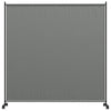 Outsunny Single Panel Room Divider with Lockable Wheels, 6ft Rolling Privacy Screen, Portable Freestanding Privacy Panel for Garden Backyard Deck Pool Hot Tub, Dark Grey