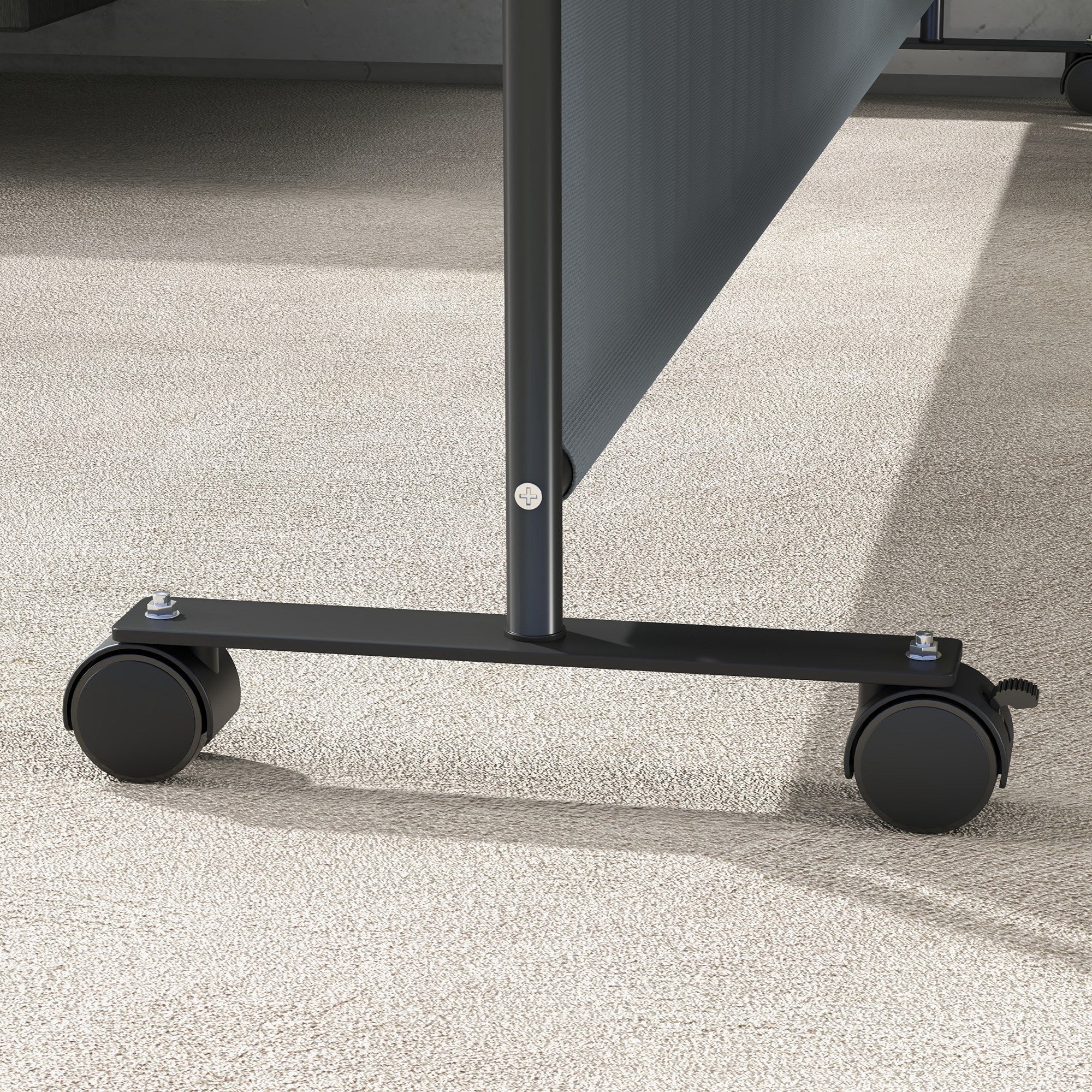 Outsunny Single Panel Room Divider with Lockable Wheels, 6ft Rolling Privacy Screen, Portable Freestanding Privacy Panel for Garden Backyard Deck Pool Hot Tub, Dark Grey