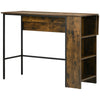 HOMCOM Extendable Bar Table with Drop Leaf, Counter Height Table, Foldable Pub Table with Adjustable Storage Shelf