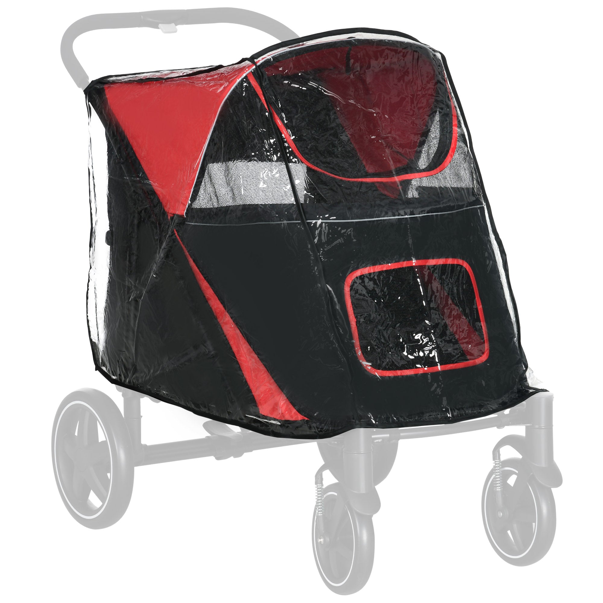 PawHut Dog Stroller Rain Cover, Cover for Dog Pram Stroller, Buggy for Large, Medium Dogs w/ Rear Entry