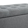 HOMCOM Storage Ottoman Bench Linen-Touch Fabric Tufted Chest Footstool with Flipping Top, Grey