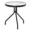 Outsunny Outdoor Side Table, 20" Round End Table, Bistro Table with Tempered Glass Top for Patio, Garden, Balcony, Poolside, Black