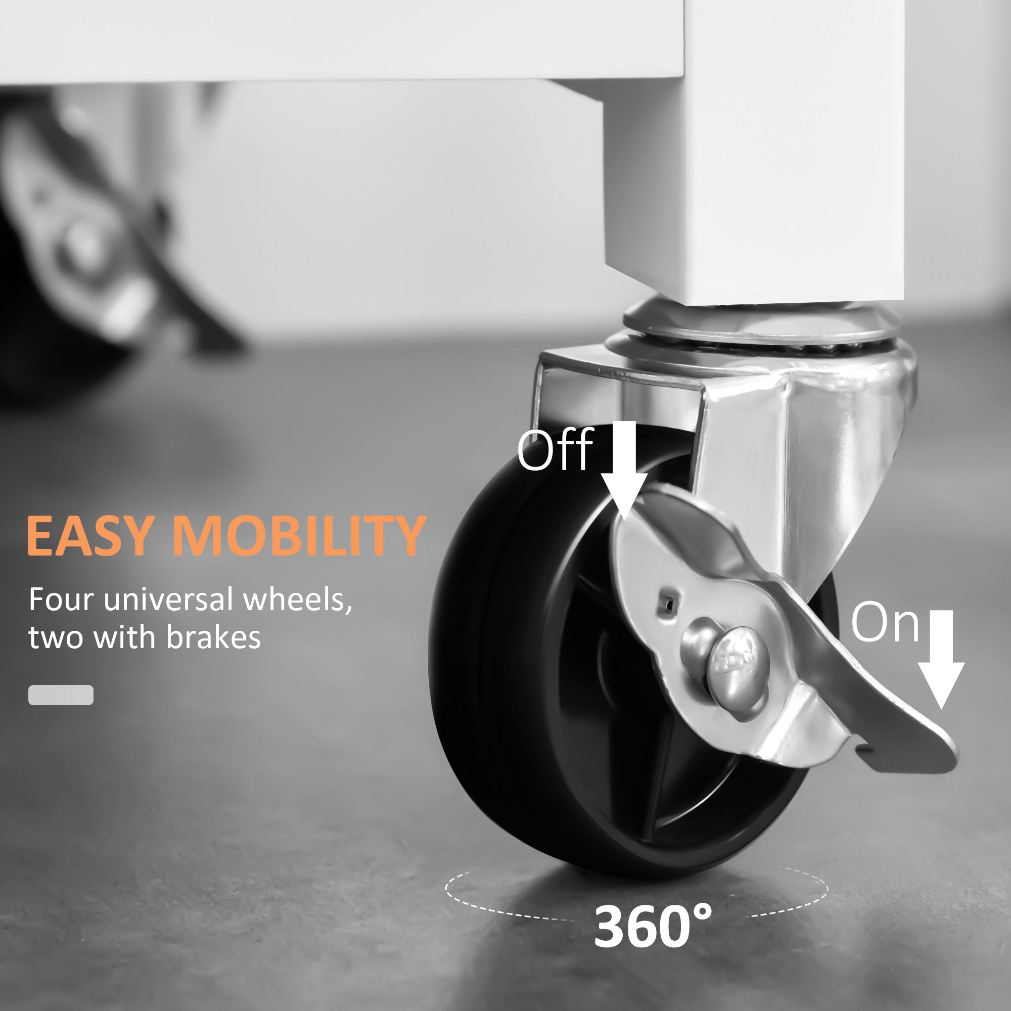 HOMCOM 4-Tier Rolling Kitchen Island Utility Trolley Serving Cart Kitchen Storage Cart w/ Towel Rack, Butcher Block Countertop, Cabinet, Drawer, Shelves, White