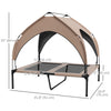 PawHut Elevated Dog Bed with Canopy, Cooling Dog Cot Bed for Camping, Portable Raised Pet Cot with Washable Breathable Mesh, for Indoor Outdoor, M & L Dogs, 36" x 30" x 35", Coffee