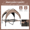 PawHut Elevated Dog Bed with Canopy, Cooling Dog Cot Bed for Camping, Portable Raised Pet Cot with Washable Breathable Mesh, for Indoor Outdoor, M & L Dogs, 36" x 30" x 35", Coffee