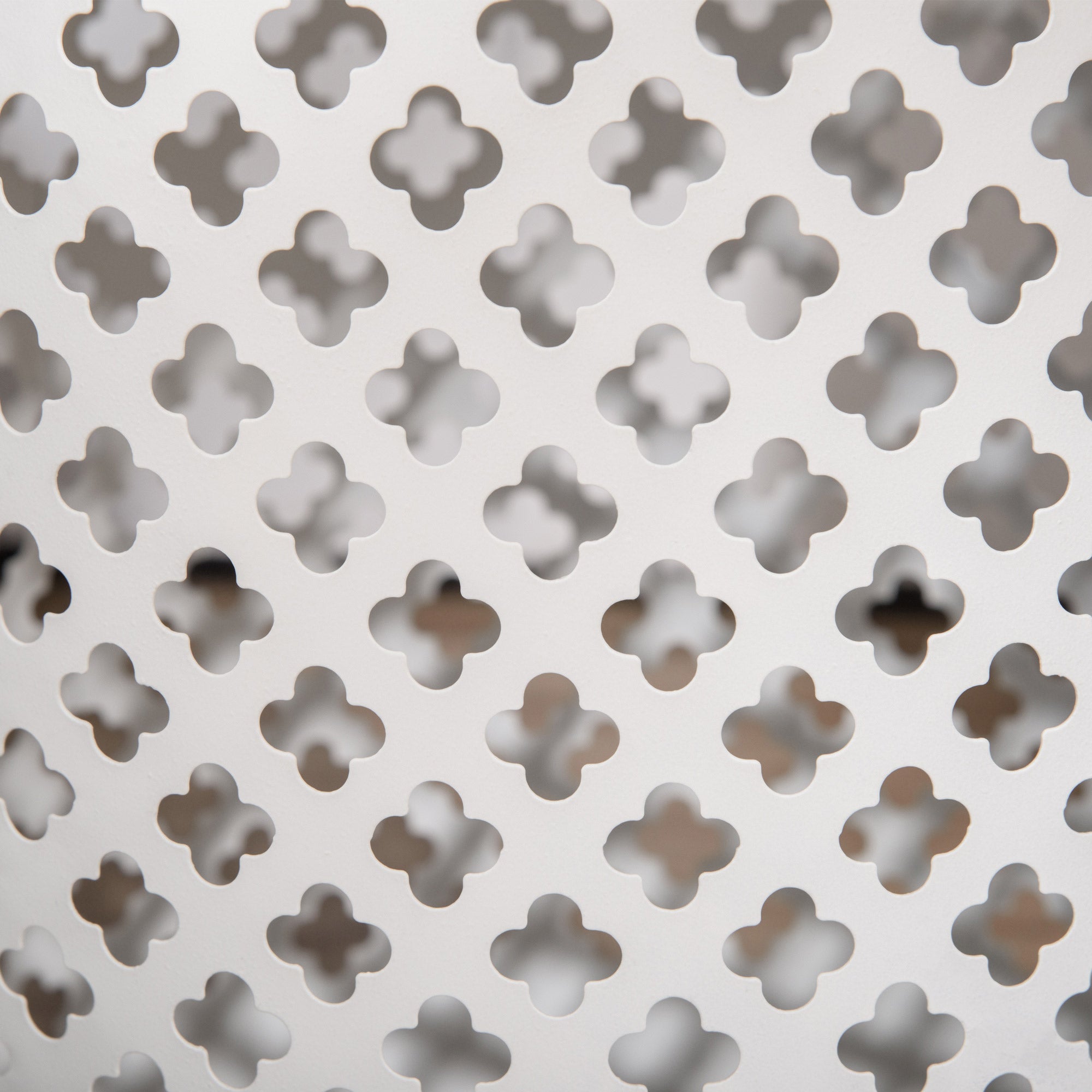 Outsunny 12.5" Outdoor Side Table, Steel Patio End Table, Round Hollow Drum Accent Table for Garden, Porch, Balcony, Yard, White