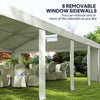 Outsunny 19.6' x 26' Party Tent and Carport, Heavy Duty Outdoor Canopy Tent with 8 Removable Window Sidewalls and Vents, UPF30+ Event Tent for Parties, Wedding, BBQ, White