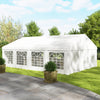 Outsunny 19.6' x 26' Party Tent and Carport, Heavy Duty Outdoor Canopy Tent with 8 Removable Window Sidewalls and Vents, UPF30+ Event Tent for Parties, Wedding, BBQ, White