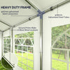 Outsunny 19.6' x 26' Party Tent and Carport, Heavy Duty Outdoor Canopy Tent with 8 Removable Window Sidewalls and Vents, UPF30+ Event Tent for Parties, Wedding, BBQ, White